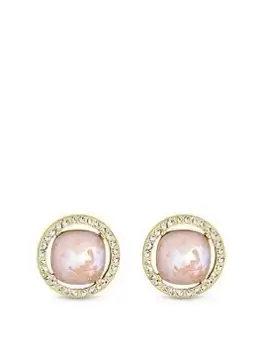 image of Jon Richard Radiance Collection Gold Plated Ivory Cream Halo Earrings