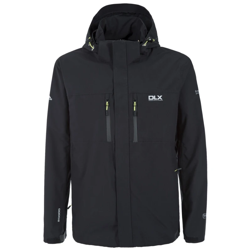 Image of Trespass Trespass Men Oswalt DLX Waterproof Jacket in Black Size: X-Small Black XS Male 5054752330712