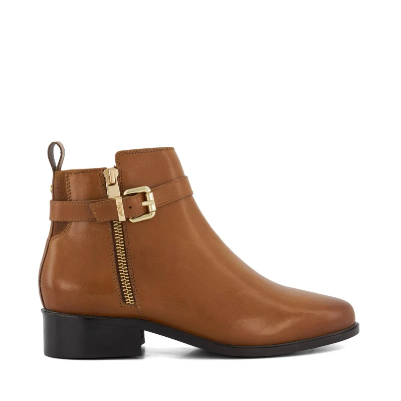 Image of Dune London 'Pepi' Leather Ankle Boots Tan