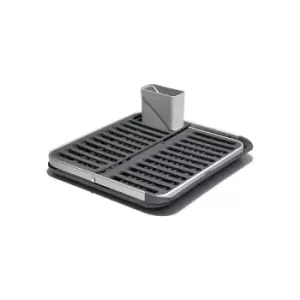 image of OXO Good Grips Aluminum Fold Flat Dish Rack, Grey