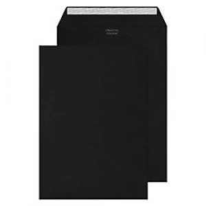 Image of Creative Dark Coloured Envelopes C4 Peel & Seal 324 x 229mm Plain 120 gsm Jet Black Pack of 250