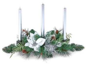 image of Premier Decorations 60cm White Poinsettia Holder