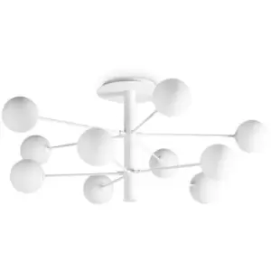 image of Ideal Lux Cosmopolitan 10 Arm Multi Arm Semi Flush Ceiling Light White