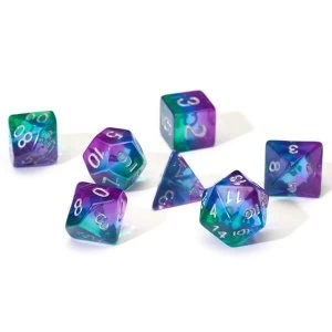 image of Blue Aurora Semi-Transpartent Poly Set - Sirius Dice