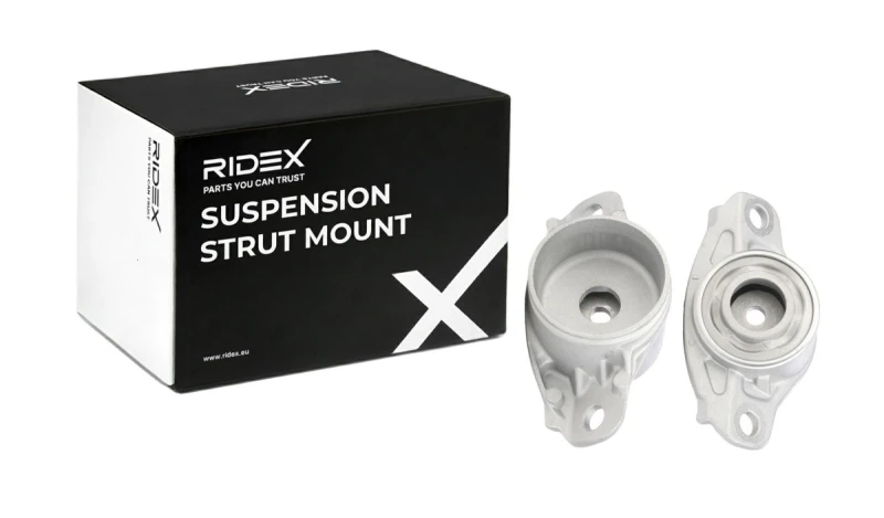 Image of RIDEX 1180S1116 Top strut mount Rear Axle, without rolling bearing Aluminium Suspension Strut Support Bearing (1180)