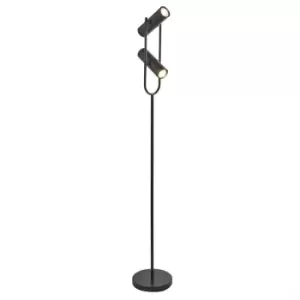 image of Telescope 2 Light Floor Lamp Matt Black, GU10