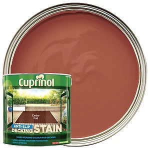 image of Cuprinol Anti Slip Decking Stain Cedar Fall 2.5l