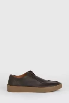 image of Mens Dark Brown Lace Up Derby Trainers