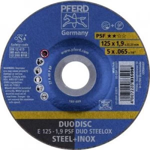 image of PFERD 62012630 E 125-1,9 PSF DUO STEELOX Grinding disc (off-set) 125mm 22.23mm 10 pc(s)