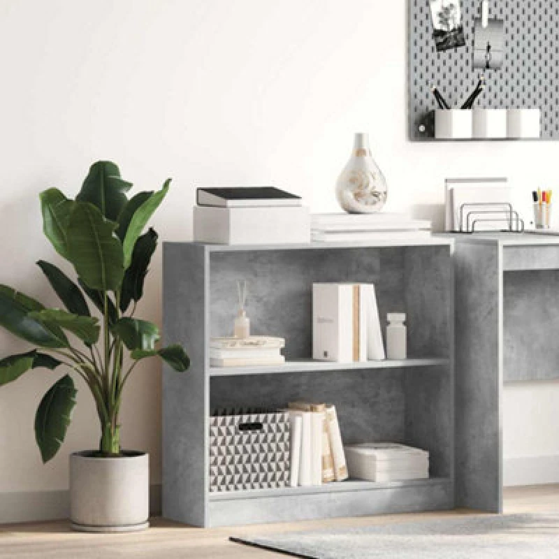 Image of Vidaxl Bookshelf Concrete Grey 80X24X75cm Engineered Wood