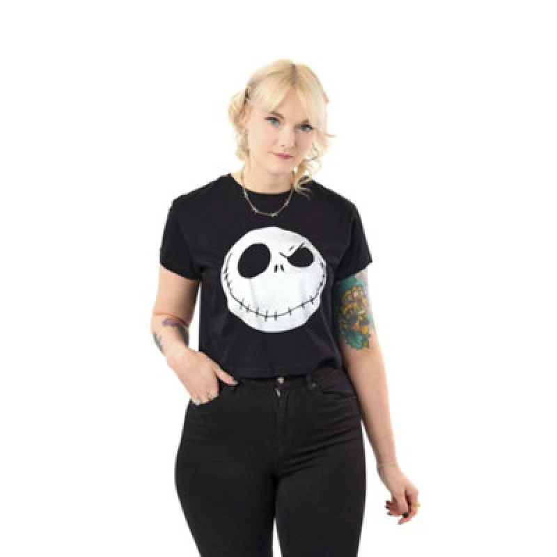 Image of Disney Cropped Short Sleeved T-Shirt Black female