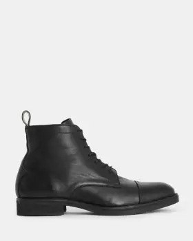 Image of AllSaints Drago Leather Lace Up Boots