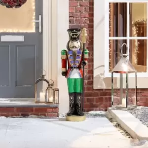 Image of The Winter Workshop - 3.5ft LED Nutcracker With Staff (hans Model)