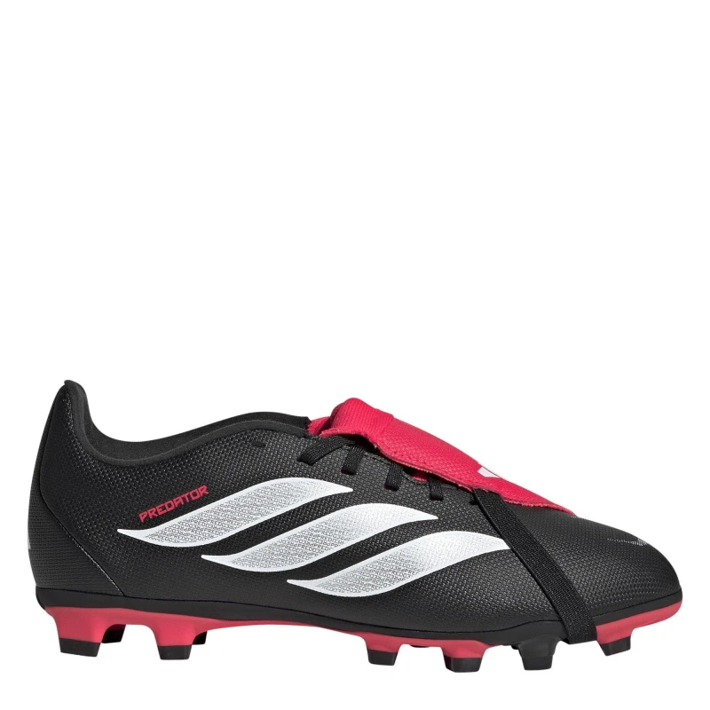 Image of adidas Childrens adidas Predator Fold-Over Tongue Club Firm Ground Football Boots Black/Red male C10 (28)