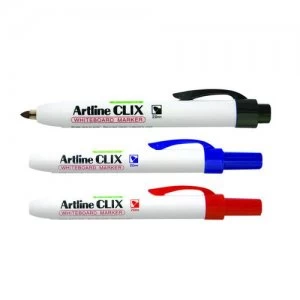 Image of Artline Clix Retractable Whiteboard Marker Assorted Pack of 4 EK573AW4
