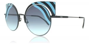 Image of Fendi FF0215S Sunglasses Matte Turquoise Black 0LB 53mm