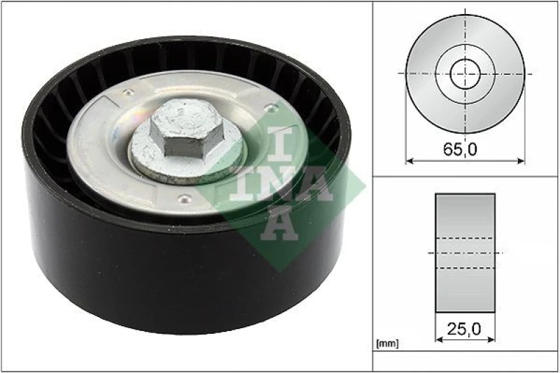 Image of Deflection / guide pulley, V-ribbed belt INA 532 0855 10
