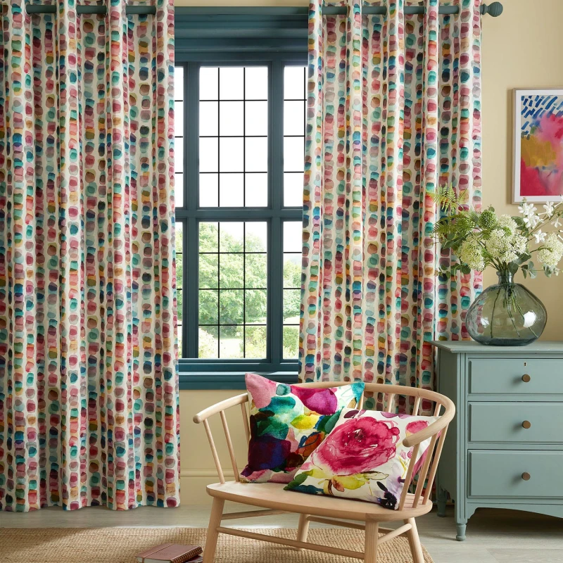 Image of Bluebellgray Tobermory Eyelet Curtains, 117 x 137cm, Multicolour