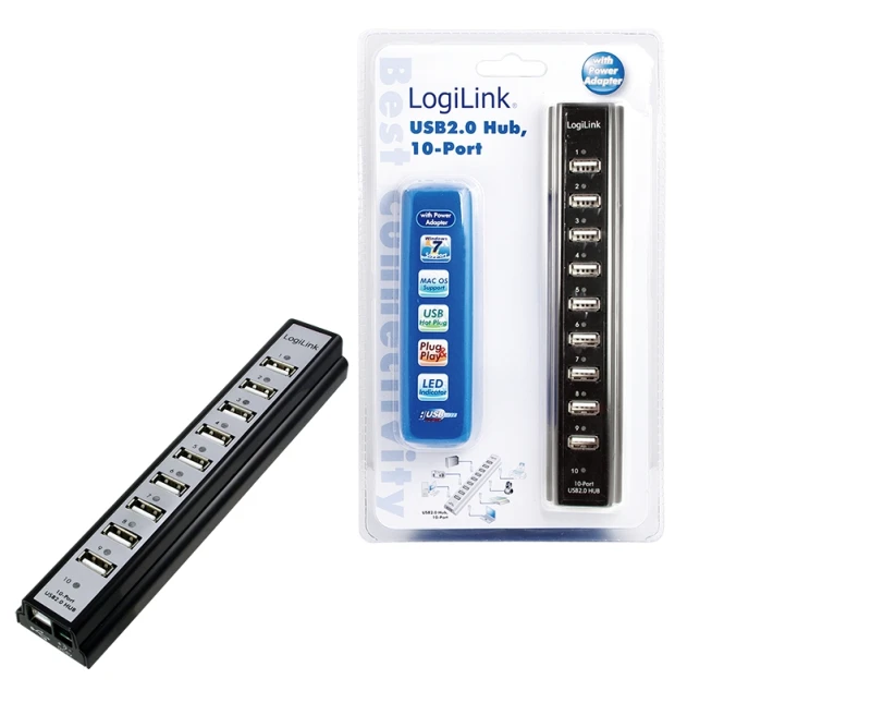 Image of LogiLink UA0096 interface hub 480 Mbps Black
