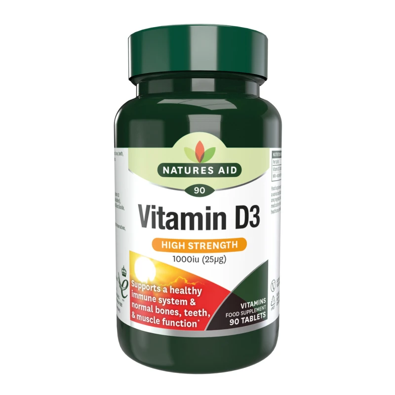 Image of Natures Aid High Strength Vitamin D3 Tablets 1000iu, 90 per Pack