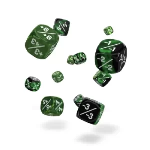 image of Oakie Doakie Dice D6 Gemidice Positive & Negative (Green)