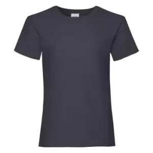 Image of Fruit Of The Loom Girls Childrens Valueweight Short Sleeve T-Shirt (3-4) (Deep Navy)