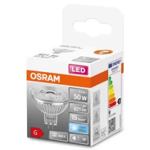 image of Osram 50W Glass Non-Dimmable GU5.3 Spotlight LED Bulb - Cool White