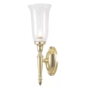 Image of Dryden 1 Light Bathroom Wall Light Polished Brass IP44, G9