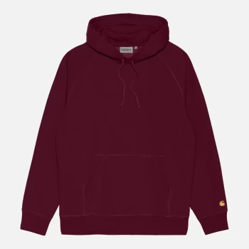 Image of Carhartt WIP Mens Chase Pullover Hoodie - Jam/Gold - L