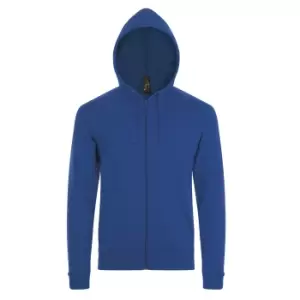 Image of SOLS Mens Stone Zip Up Plain Hoodie (L) (Royal Blue)