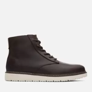 Image of TOMS Mens Navi TRVL Lite Water Resistant Leather Lace Up Boots - Dark Brown - UK 9