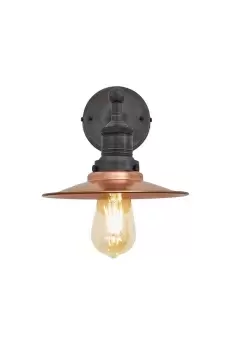 Image of Brooklyn Flat Wall Light, 8 Inch, Copper, Pewter Holder