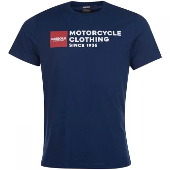 Image of Barbour International Small Block T Shirt - Dress Blue BL78