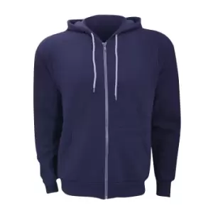 Canvas Unixex Zip-up Polycotton Fleece Hooded Sweatshirt / Hoodie (2XL) (Navy Blue)