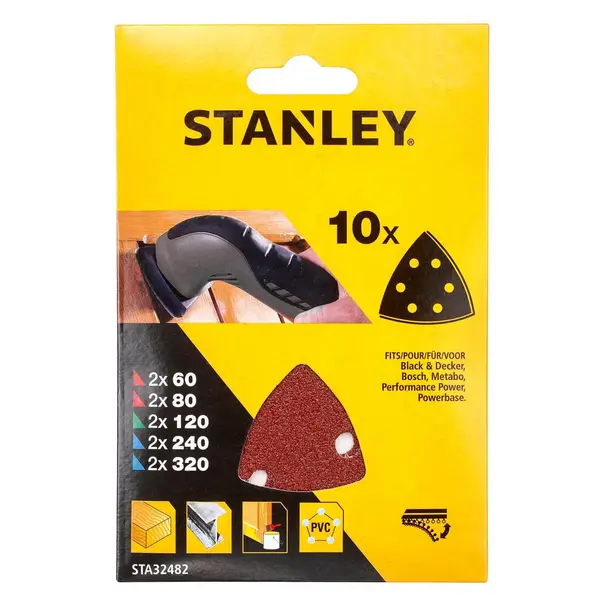 Image of Stanley Delta Sanding Sheets - 60, 80, 120, 240, 320g