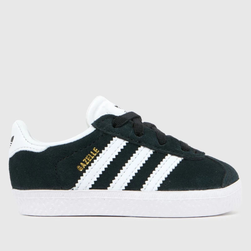 Image of adidas Black & white gazelle Toddler trainers Black / white UK 7