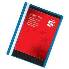 Image of 5 Star A4 Project Flat File Lightweight Polypropylene with Indexing Strip Red Pack of 5