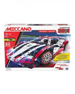 Image of Meccano 25-in-1 Motorized Supercar Kit