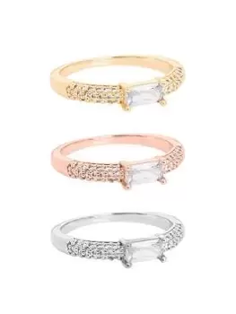Image of Jon Richard Mixed Plate Cubic Zirconia Centre Stone Ring