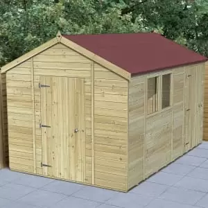 Image of Forest Garden Timberdale 12 x 8ft Apex Shed Combo with Base & Assembly