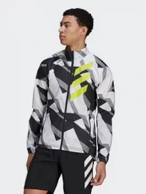 image of adidas Terrex Parley Agravic Wind.rdy Windbreaker, Brown, Size 2XL, Men