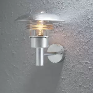 Image of Modena Outdoor Modern Lantern Wall Light Galvanised Steel, IP44