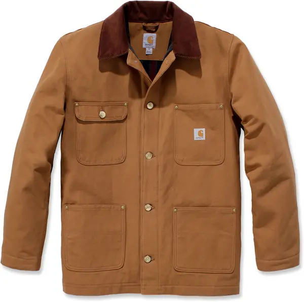 Image of Carhartt Firm Duck Chore Coat Jacket, brown, Size XL
