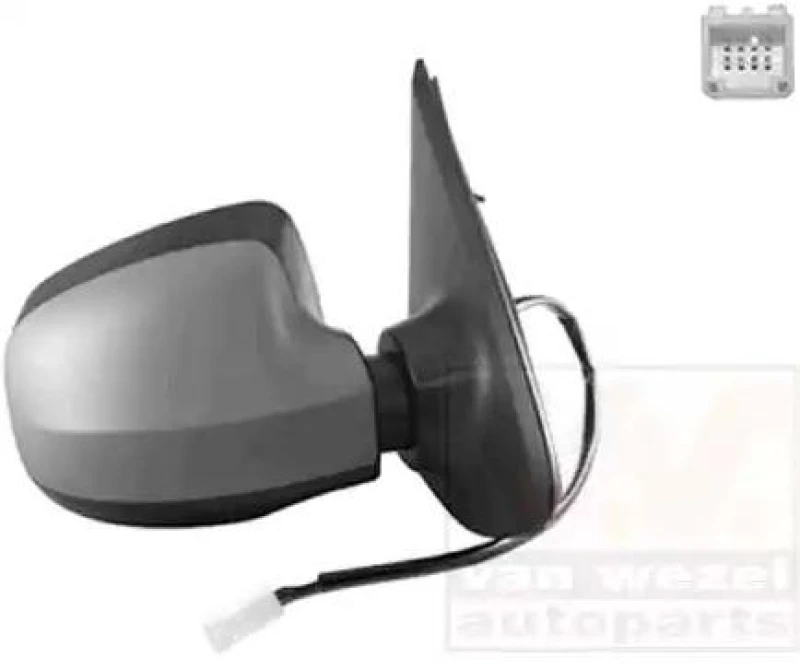 Image of VAN WEZEL 1507808 Wing mirror * HAGUS * Right, with temperature sensor, primed Outside Mirror (50)