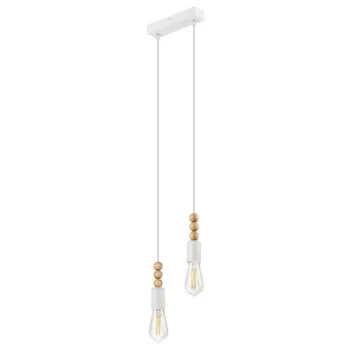 image of Lamkur Lighting - Simon Cluster Pendant Ceiling Light White, 2x E27