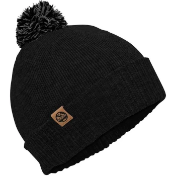 Image of Pom Beanie Hat - Black/Grey - Six Peaks