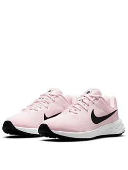 Image of Nike Revolution 6 Junior Trainers - Pink/Black, Size 4