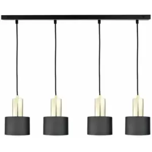 Keter Luce Bar Pendant Ceiling Light Black, Gold, 100cm, 4x E27