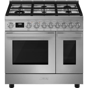 image of SMEG Portofino CPF92GMX Range Cooker - Stainless Steel - A Rated