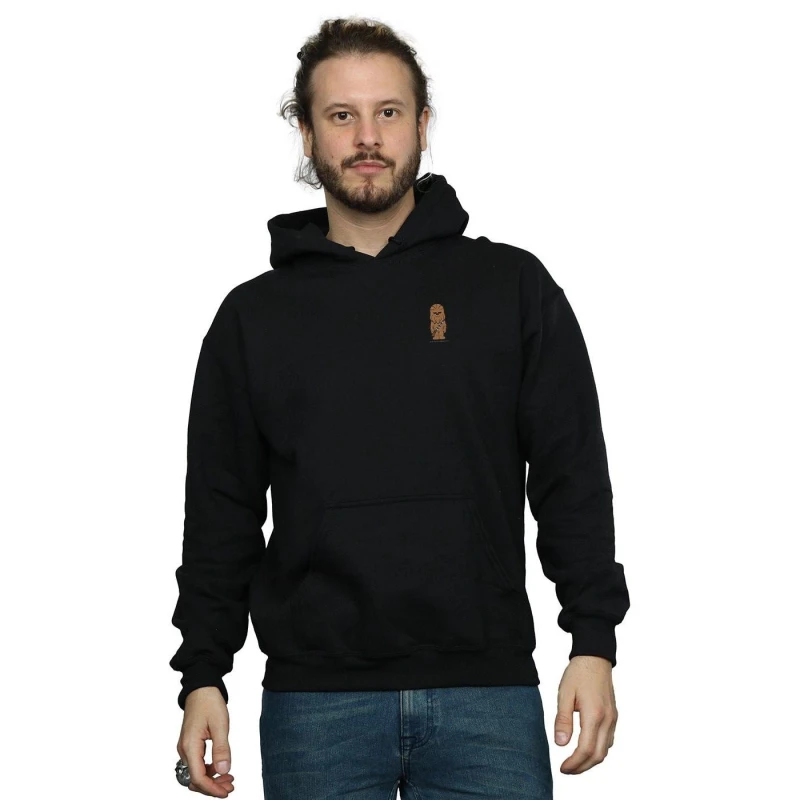 Image of Star Wars Star Wars Men Chewbacca Chest Print Hoodie in Black Size: Small Black S Male 5057864338720